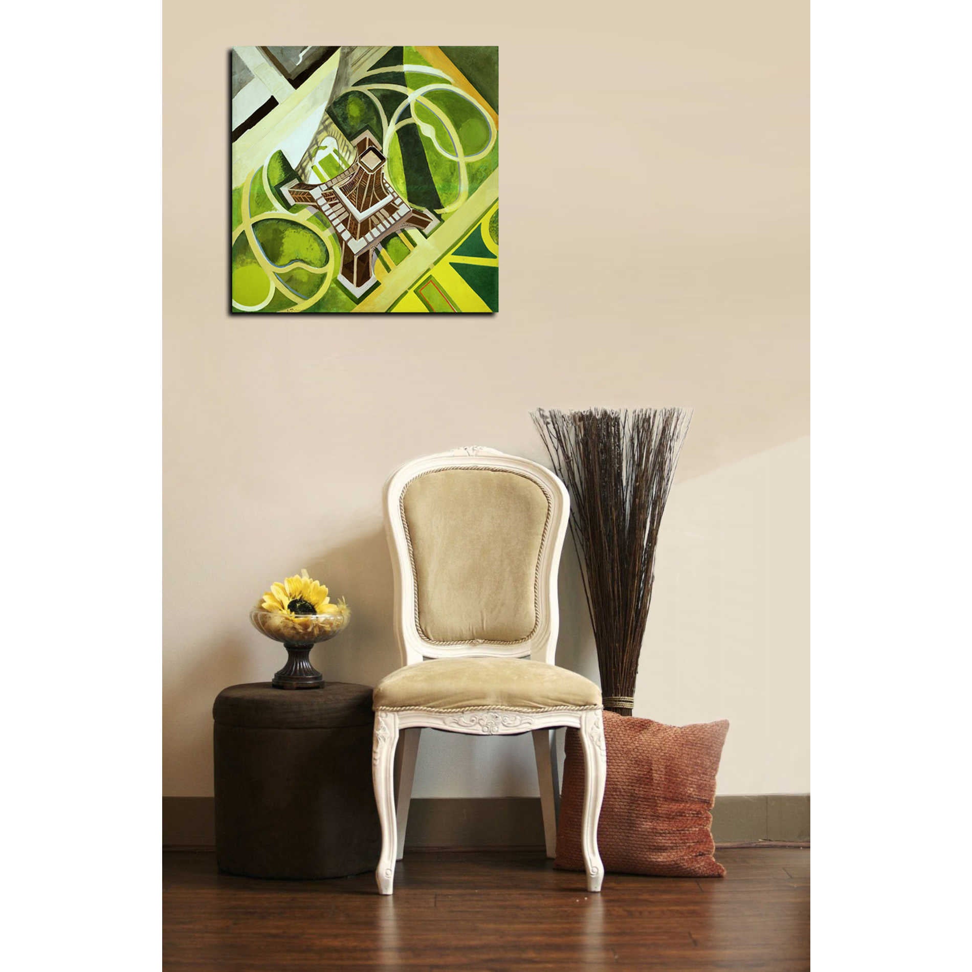 'La Tour Eiffel et Jardin du Champ de Mars' by Robert Delaunay Canvas Wall Art,18 x 18