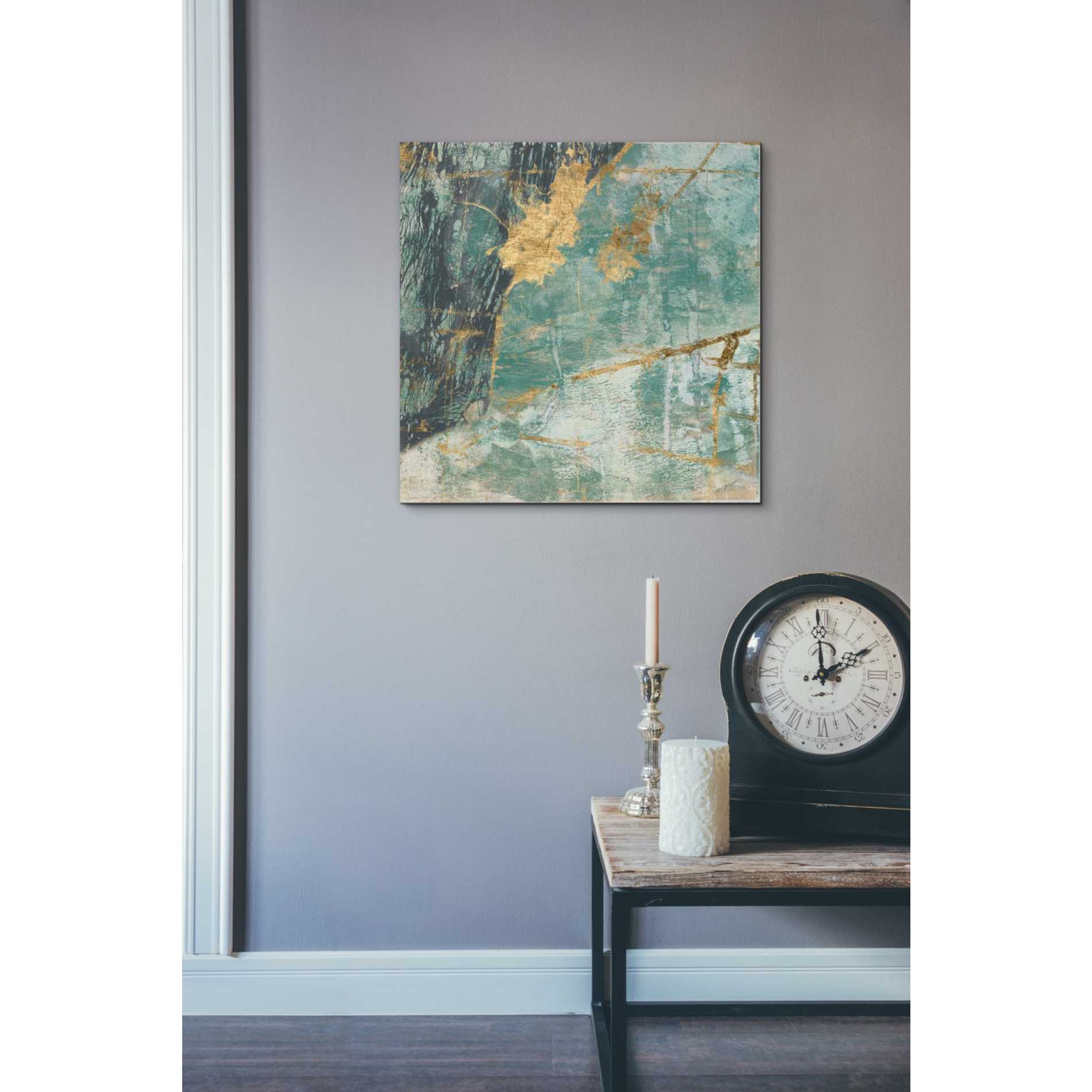 'Teal Lace I' by Jennifer Goldberger Giclee Canvas Wall Art