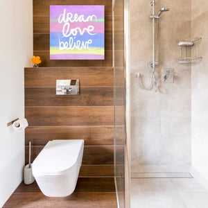 'Unicorn Stripe Dream' by Linda Woods, Canvas Wall Art,18 x 18