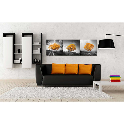 Image of 'Vibrant Tree Series: Autumn Triptych (Set of 3)' Canvas Wall Art,54 x 18