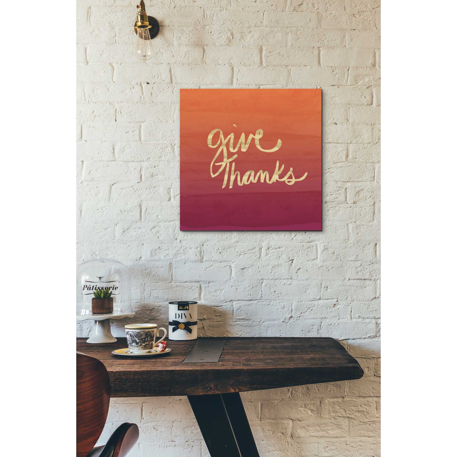 'Give Thanks' by Linda Woods, Canvas Wall Art,18 x 18