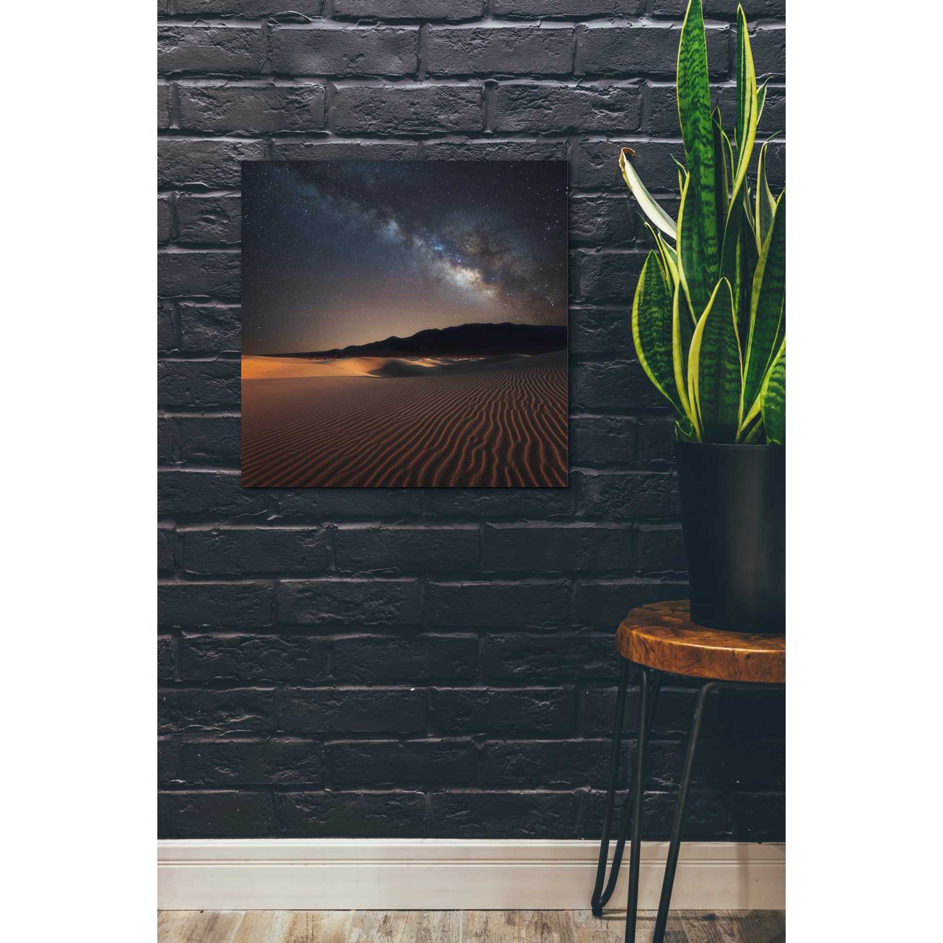'Milky Way Over Mesquite Dunes' by Darren White, Canvas Wall Art,18 x 18