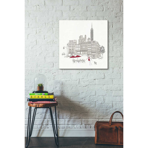 Image of 'World Cafe III NYC Red' by Avery Tillmon, Canvas Wall Art,18 x 18