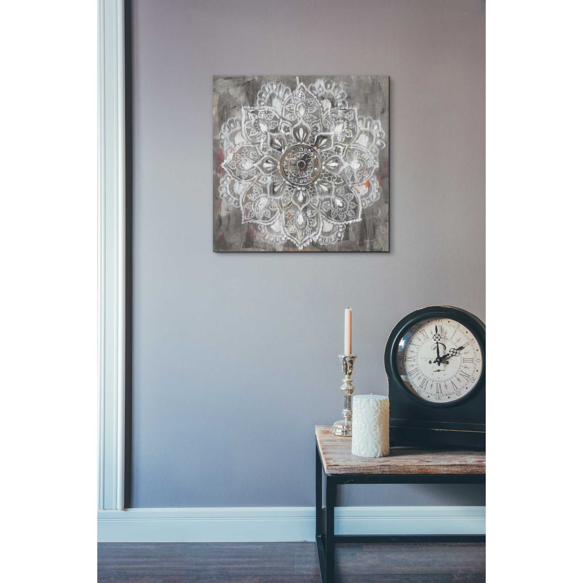 'Mandala In Neutral II' by Danhui Nai, Canvas Wall Art,18 x 18