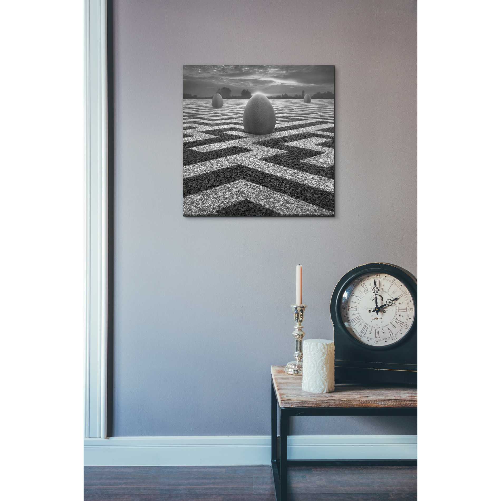 'Ptasi Labirynt' by Dariusz Klimczak, Canvas Wall Art,18 x 18