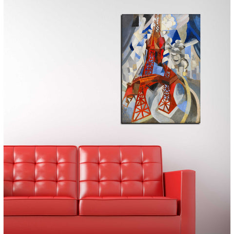 Image of 'Red Eiffel Tower' by Robert Delaunay Canvas Wall Art,18 x 24