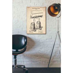 'Beer Barrel Vintage Patent Blueprint' Canvas Wall Art,18 x 26