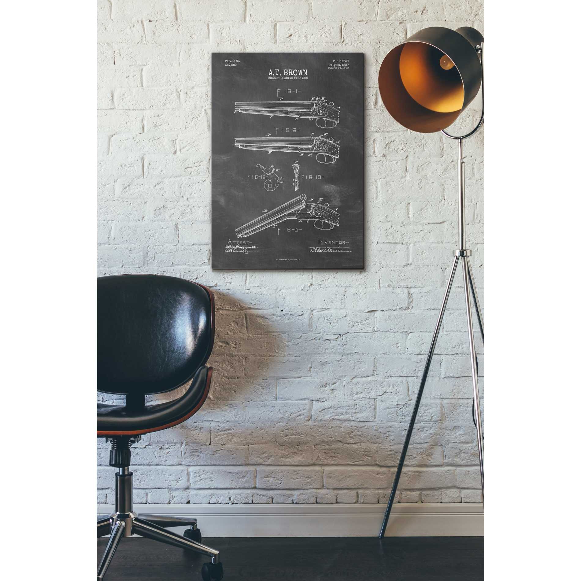 'Shotgun Blueprint Patent Chalkboard' Canvas Wall Art,18 x 26