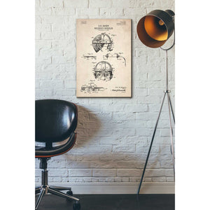 'Welding Goggles Blueprint Patent Parchment' Canvas Wall Art,18 x 26