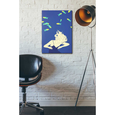 Image of 'Deep Blue' by Sai Tamiya, Canvas Wall Art,18 x 26