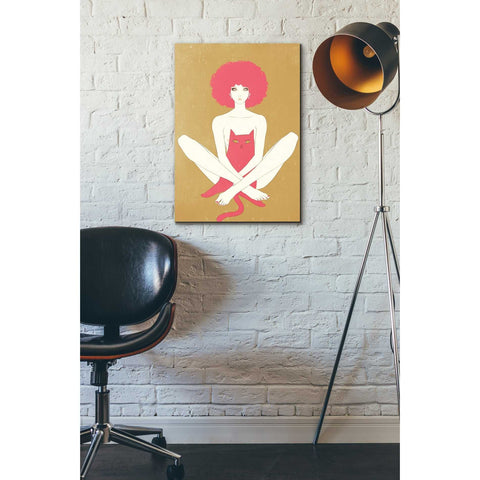 Image of 'Pinkcat' by Sai Tamiya, Canvas Wall Art,18 x 26