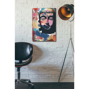 'Painted Buddha II' by Linda Woods, Canvas Wall Art,18 x 26