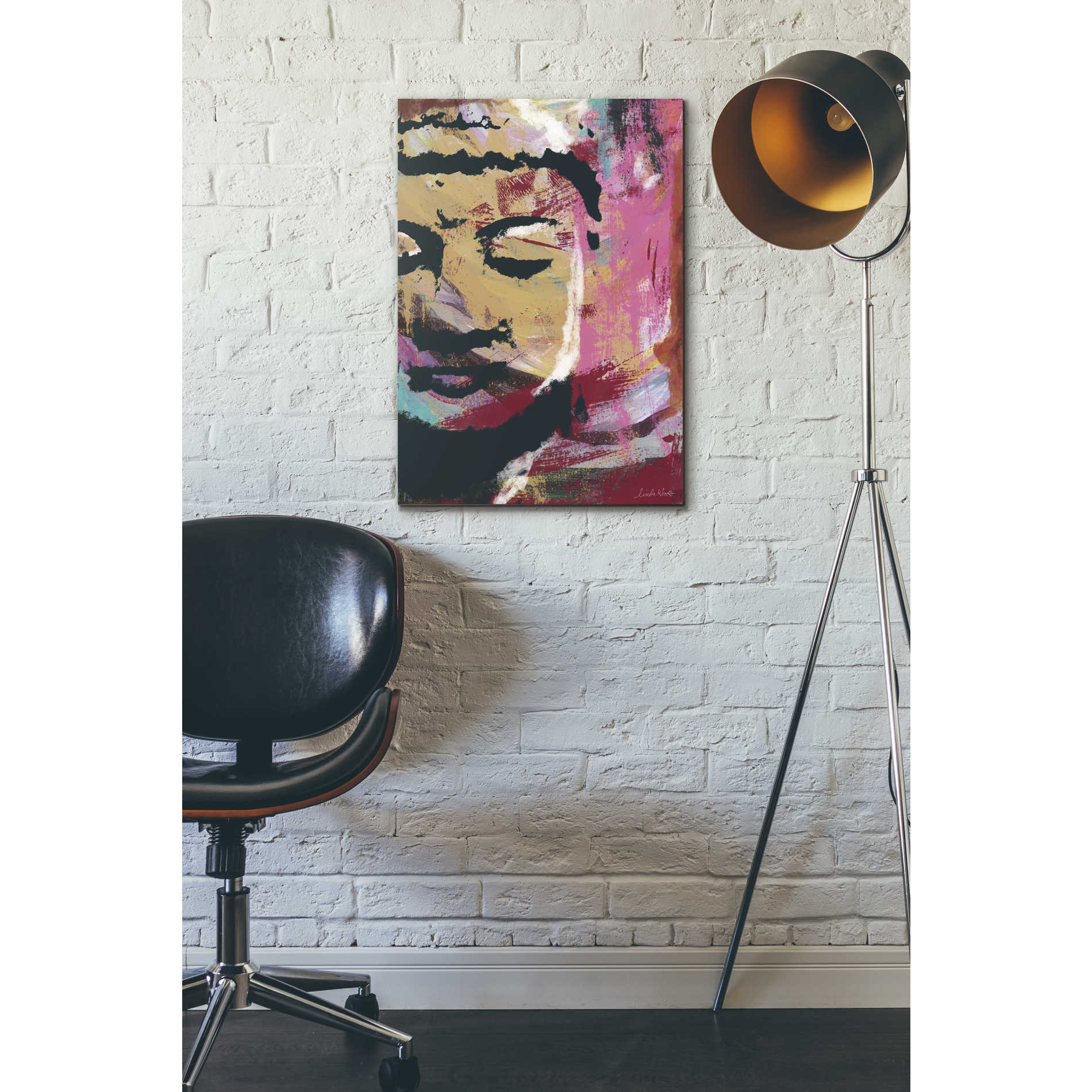 'Painted Buddha III' by Linda Woods, Canvas Wall Art,18 x 26