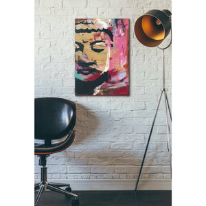 'Painted Buddha III' by Linda Woods, Canvas Wall Art,18 x 26