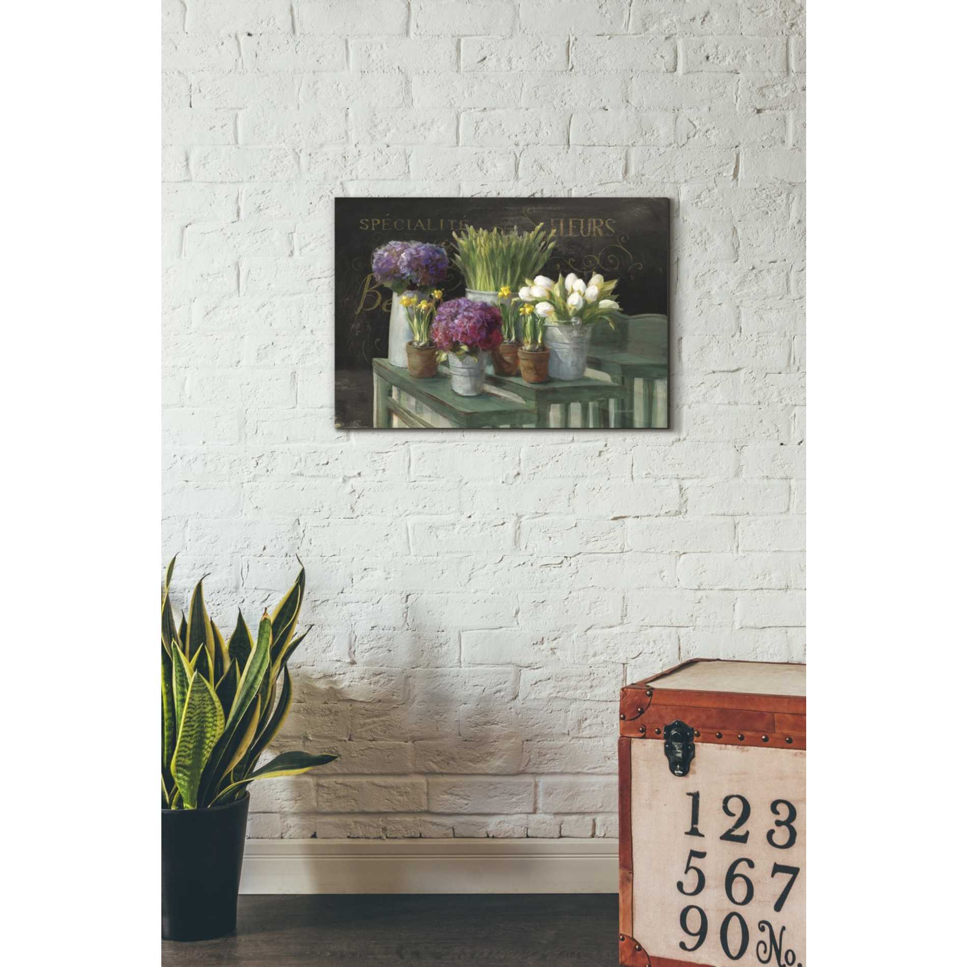 'Les Fleurs Printemps on Black' by Danhui Nai, Canvas Wall Art,18 x 26