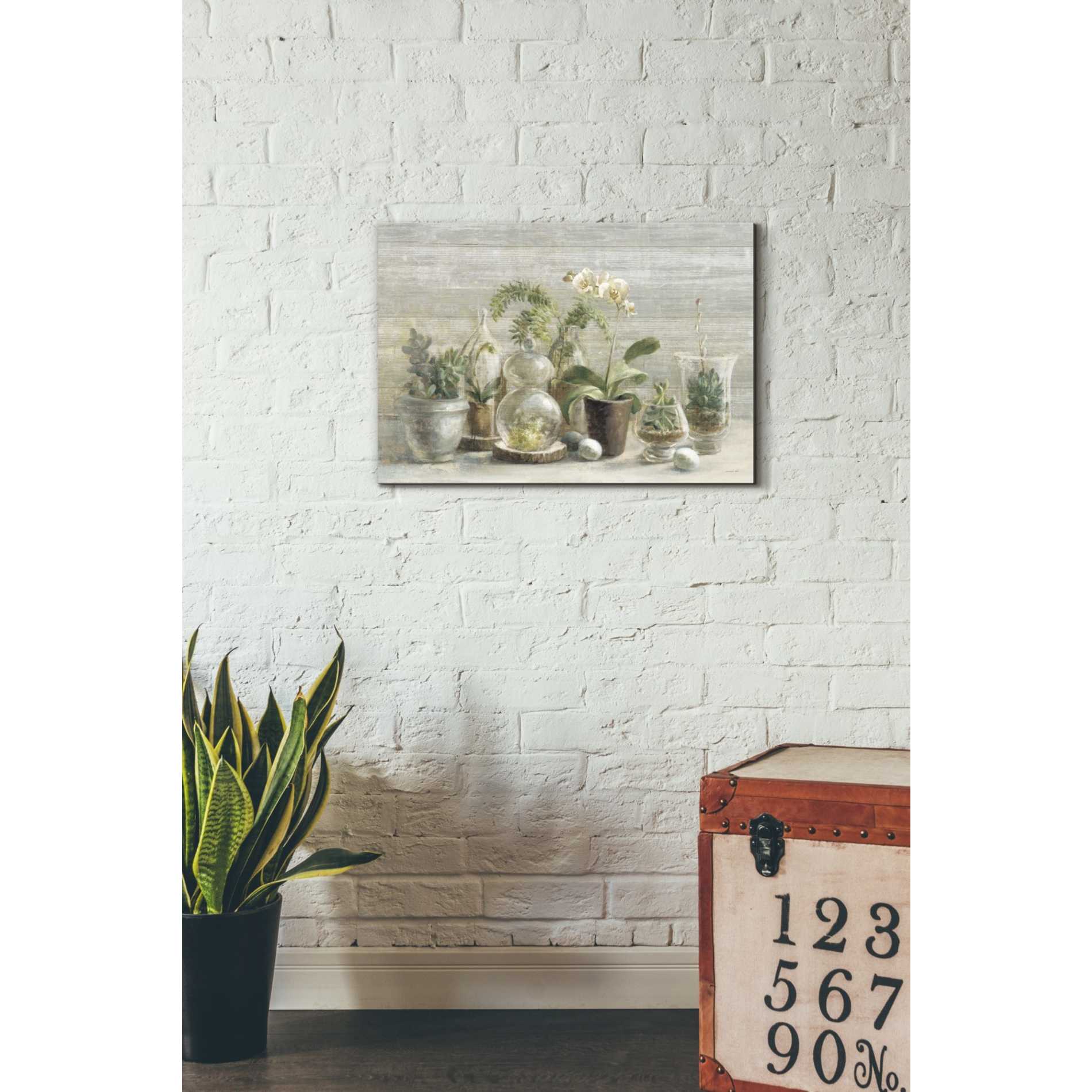 'Greenhouse Orchids on Wood' by Danhui Nai, Canvas Wall Art,18 x 26