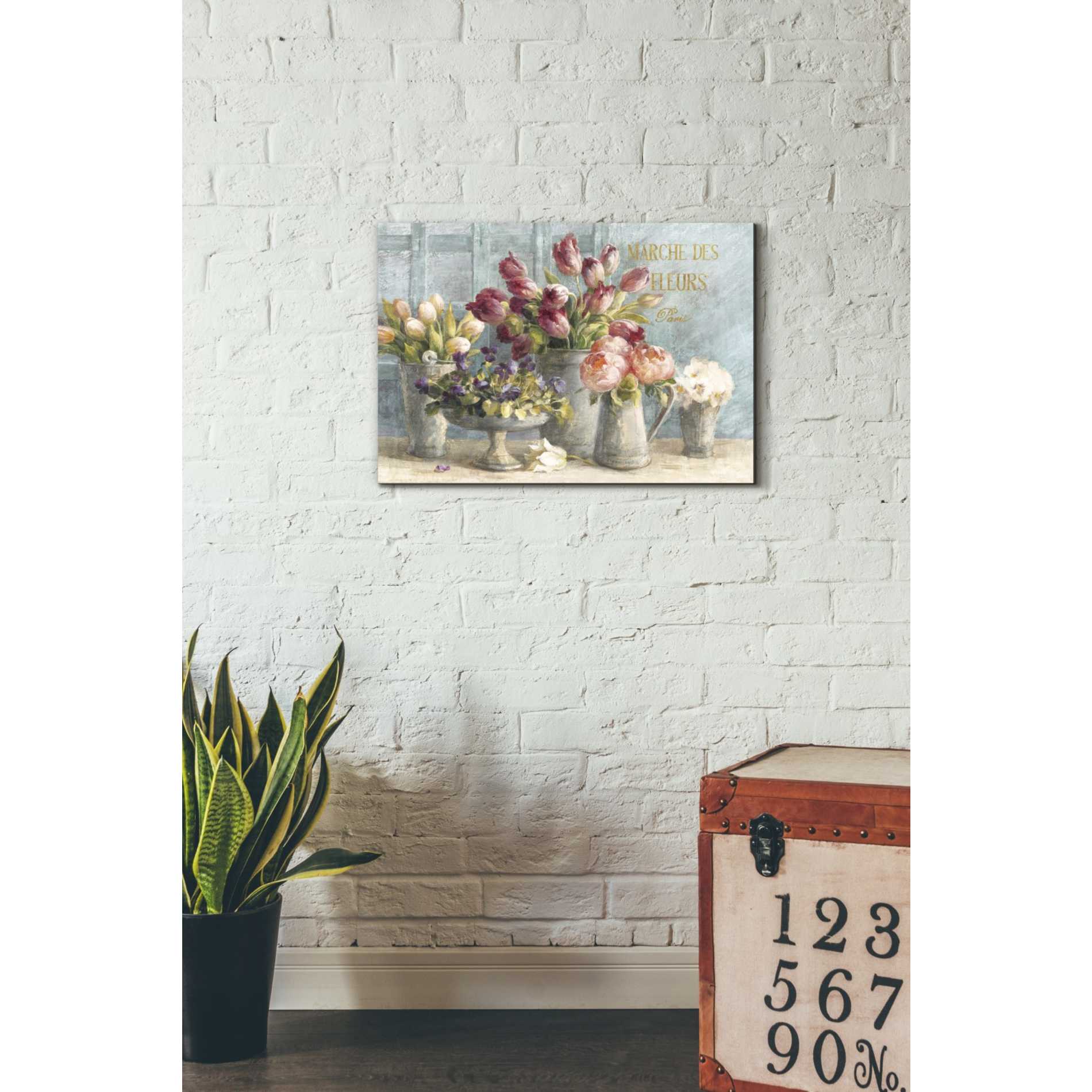 'Marche des Fleurs Blue Gold' by Danhui Nai, Canvas Wall Art,18 x 26