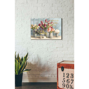 'Marche des Fleurs Blue Gold' by Danhui Nai, Canvas Wall Art,18 x 26