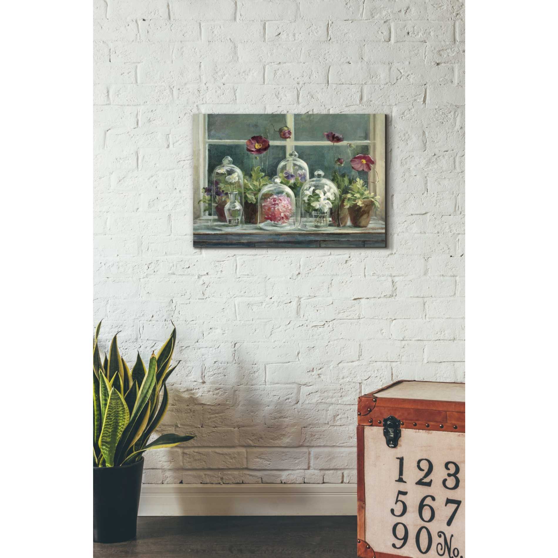 'Purple Poppies Windowsill Crop' by Danhui Nai, Canvas Wall Art,18 x 26