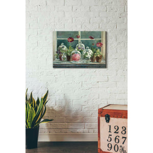 'Purple Poppies Windowsill Crop' by Danhui Nai, Canvas Wall Art,18 x 26