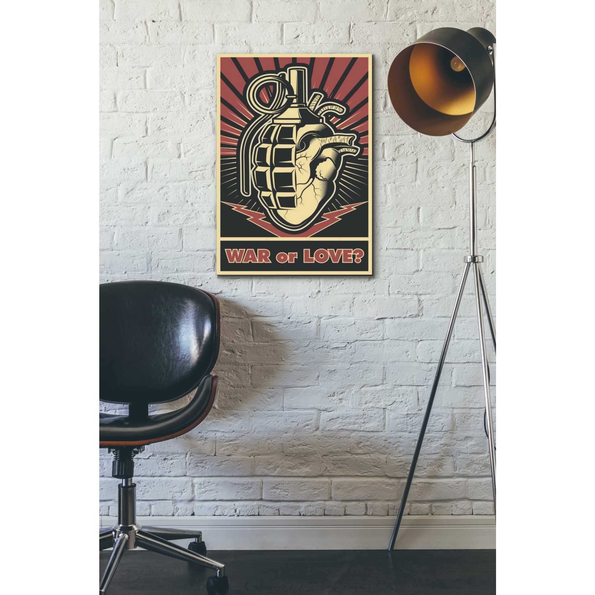 'War or Love' Canvas Wall Art,18 x 26