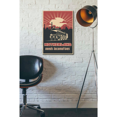 Image of 'Motherland Needs Locomotives' Canvas Wall Art,18 x 26