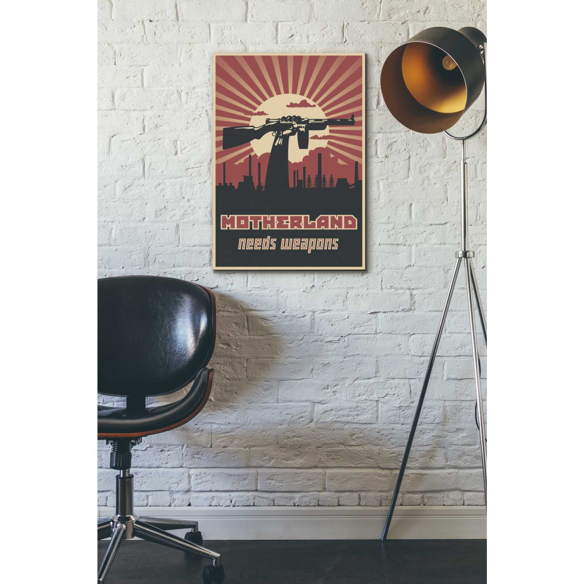 'Motherland Needs Weapons' Canvas Wall Art,18 x 26