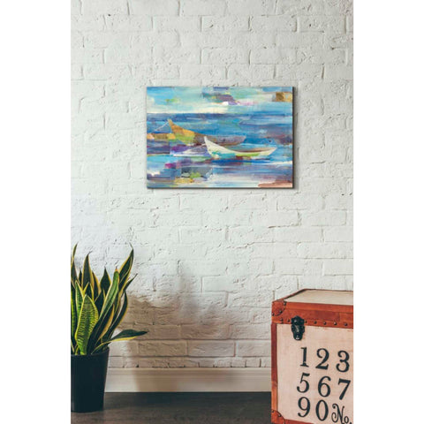 Image of 'Mooring for the Day' by Albena Hristova, Canvas Wall Art,26 x 18