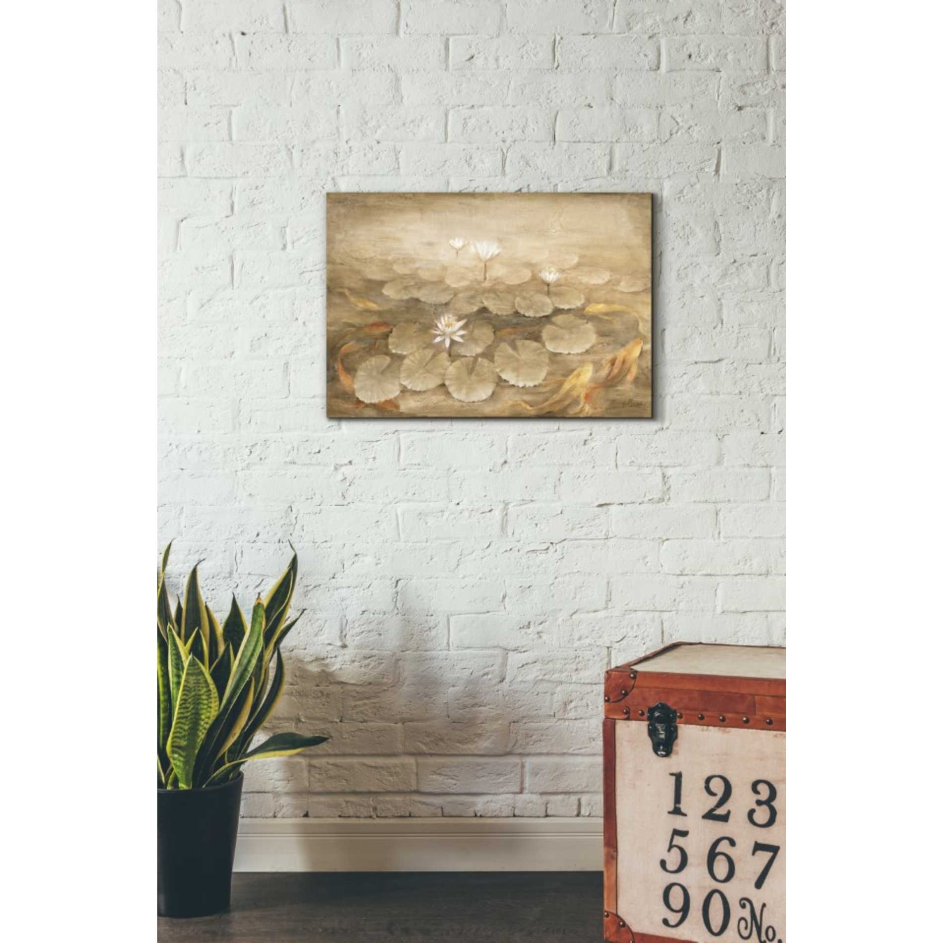 'Koi Pond' by Albena Hristova, Canvas Wall Art,26 x 18