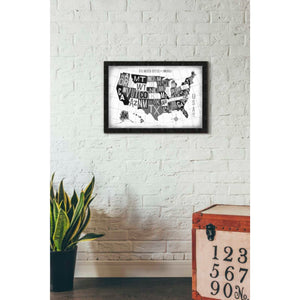 'Letterpress USA Map Dark' by Michael Mullan, Canvas Wall Art,26 x 18
