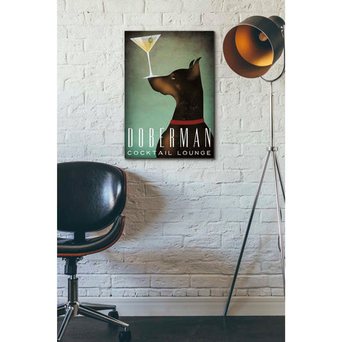 Image of 'Doberman Martini' by Ryan Fowler, Canvas Wall Art,18 x 26