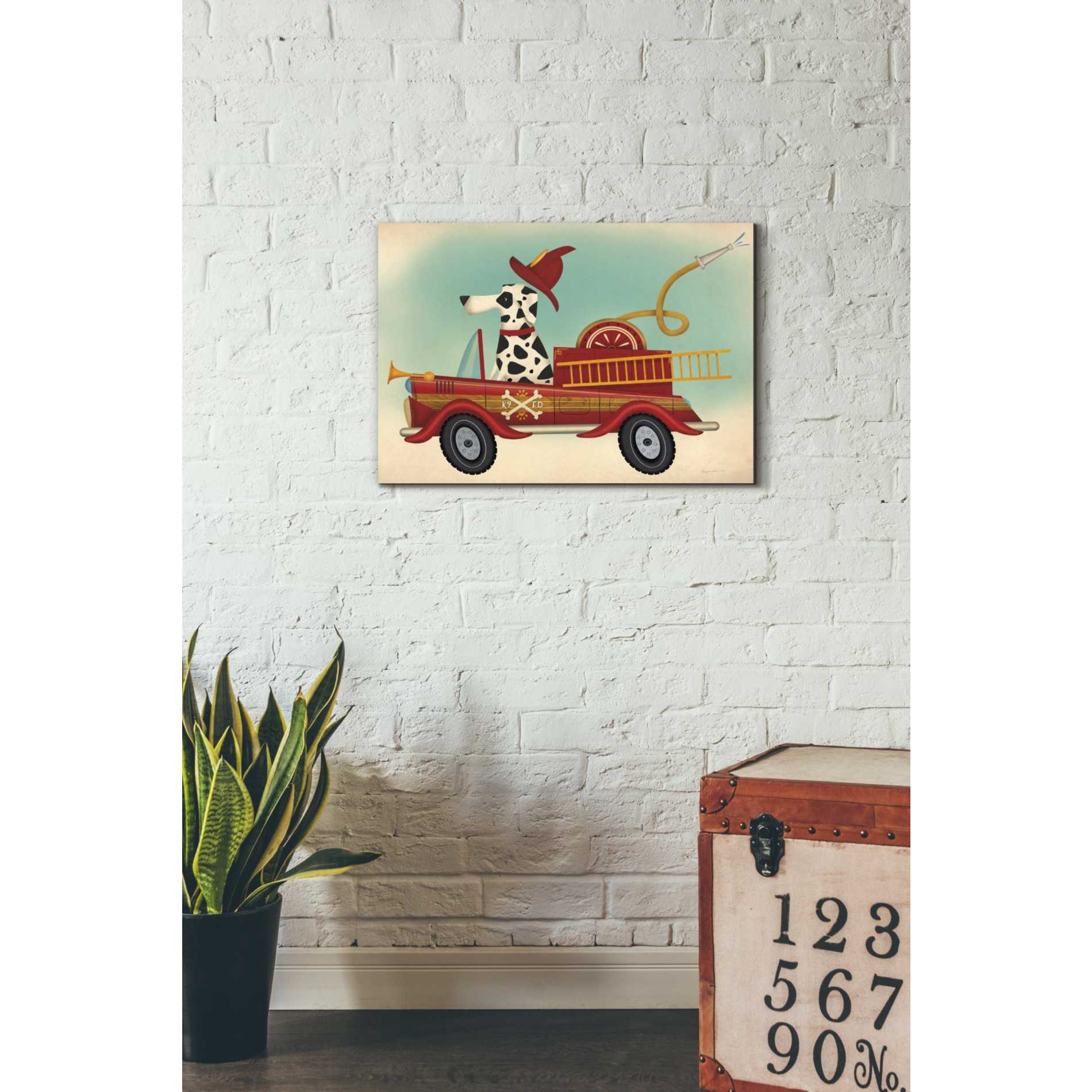 'K9 Fire Department' by Ryan Fowler, Canvas Wall Art,18 x 26