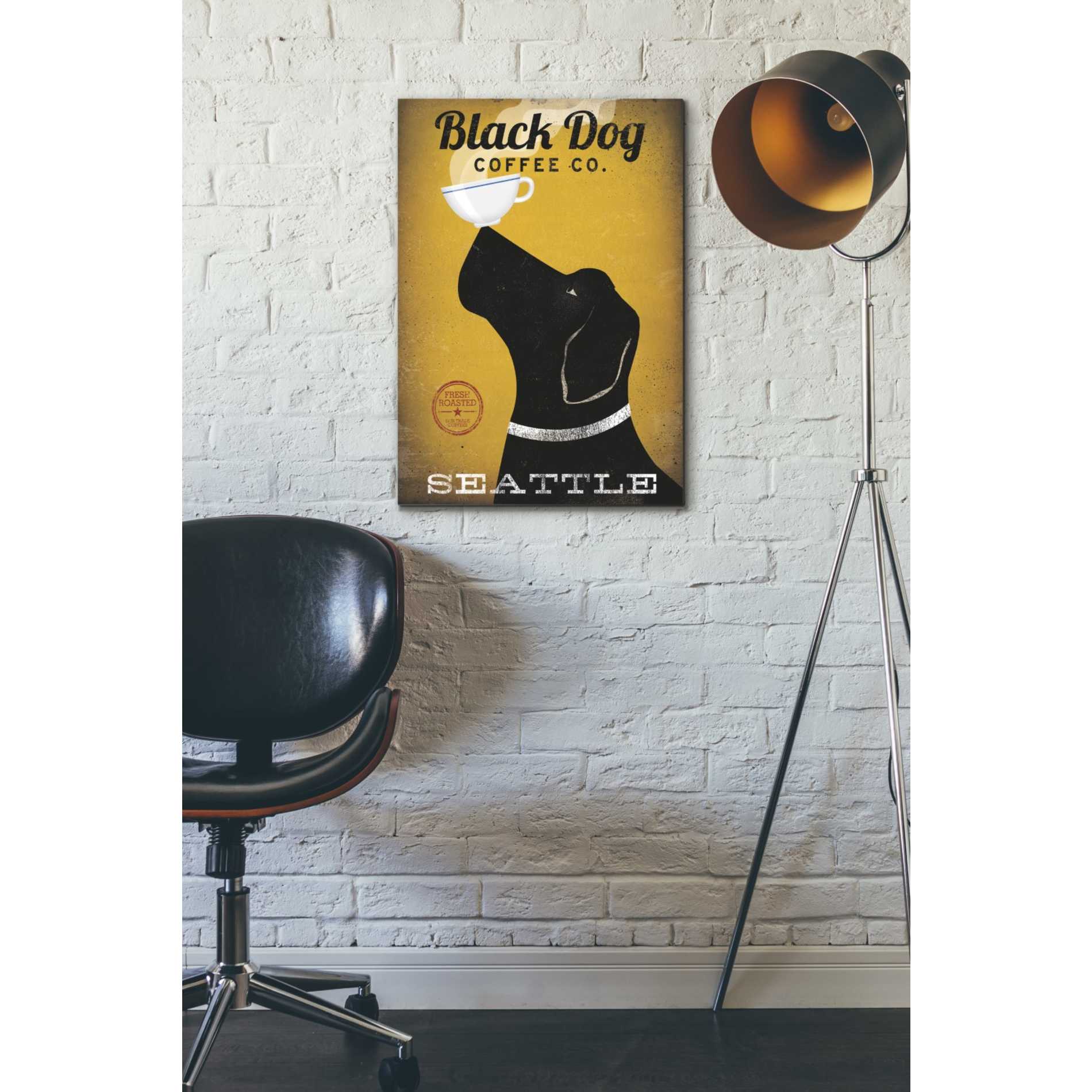 'Black Dog Coffee Co Seattle' by Ryan Fowler, Canvas Wall Art,18 x 26