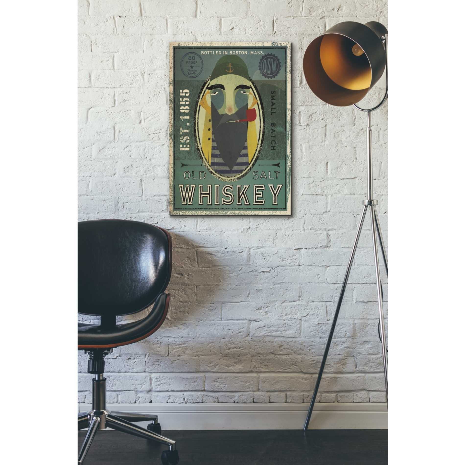 'Fisherman VII Old Salt Whiskey' by Ryan Fowler, Canvas Wall Art,18 x 26