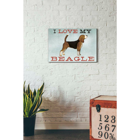 Image of 'Beagle Canoe - I Love My Beagle II' by Ryan Fowler, Canvas Wall Art,18 x 26
