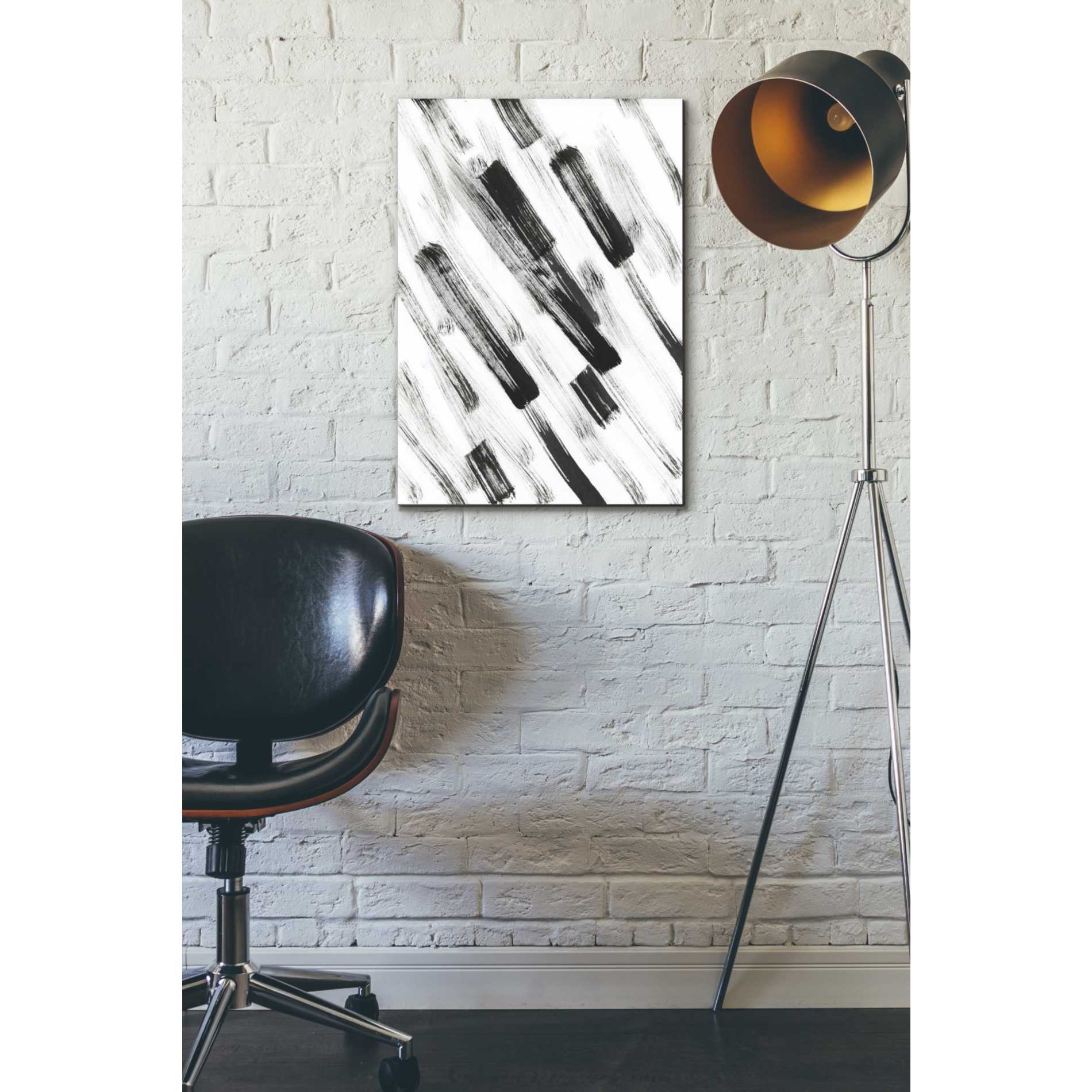 'Black and White Strokes North East' Canvas Wall Art,18 x 26