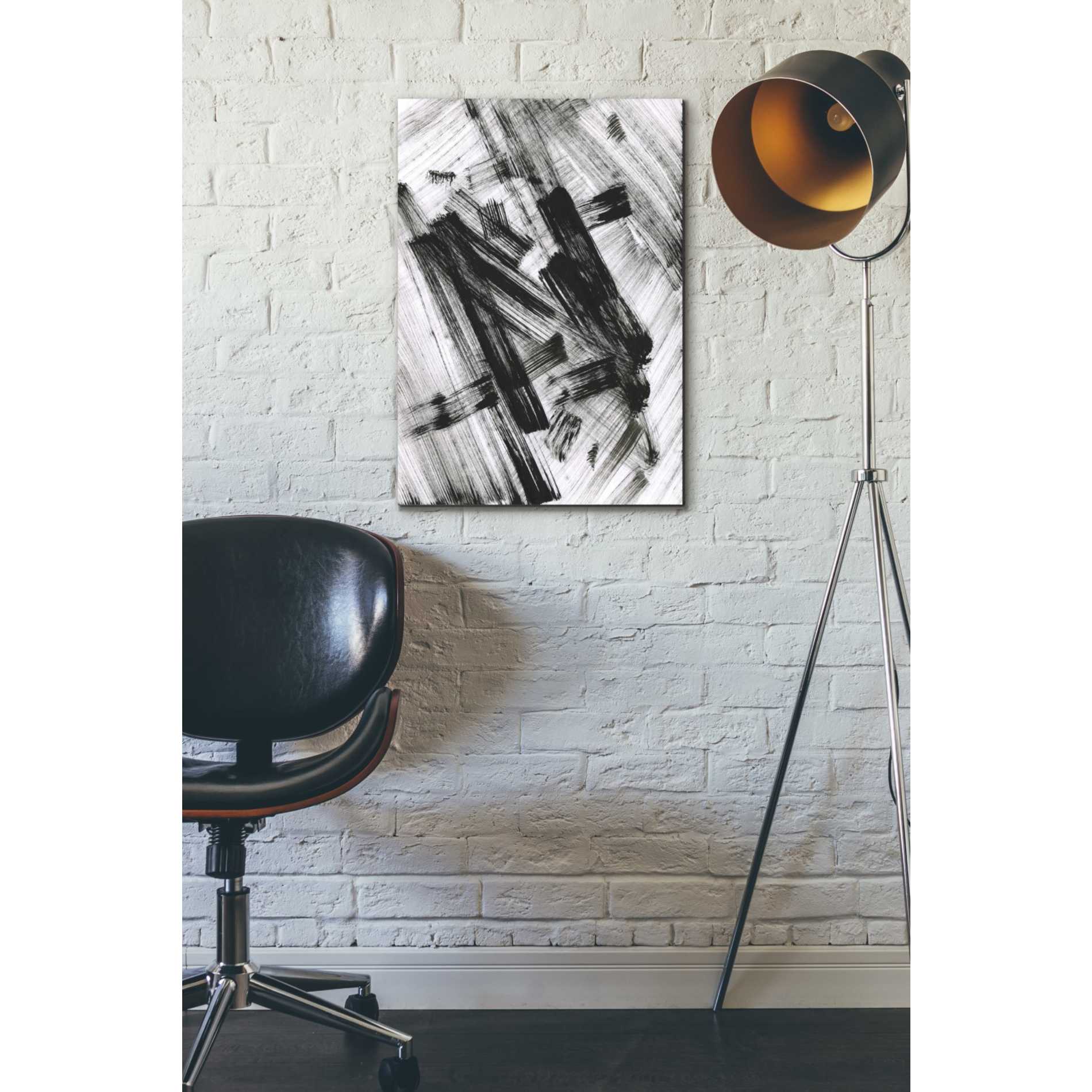 'Black and White Strokes N' Canvas Wall Art,18 x 26