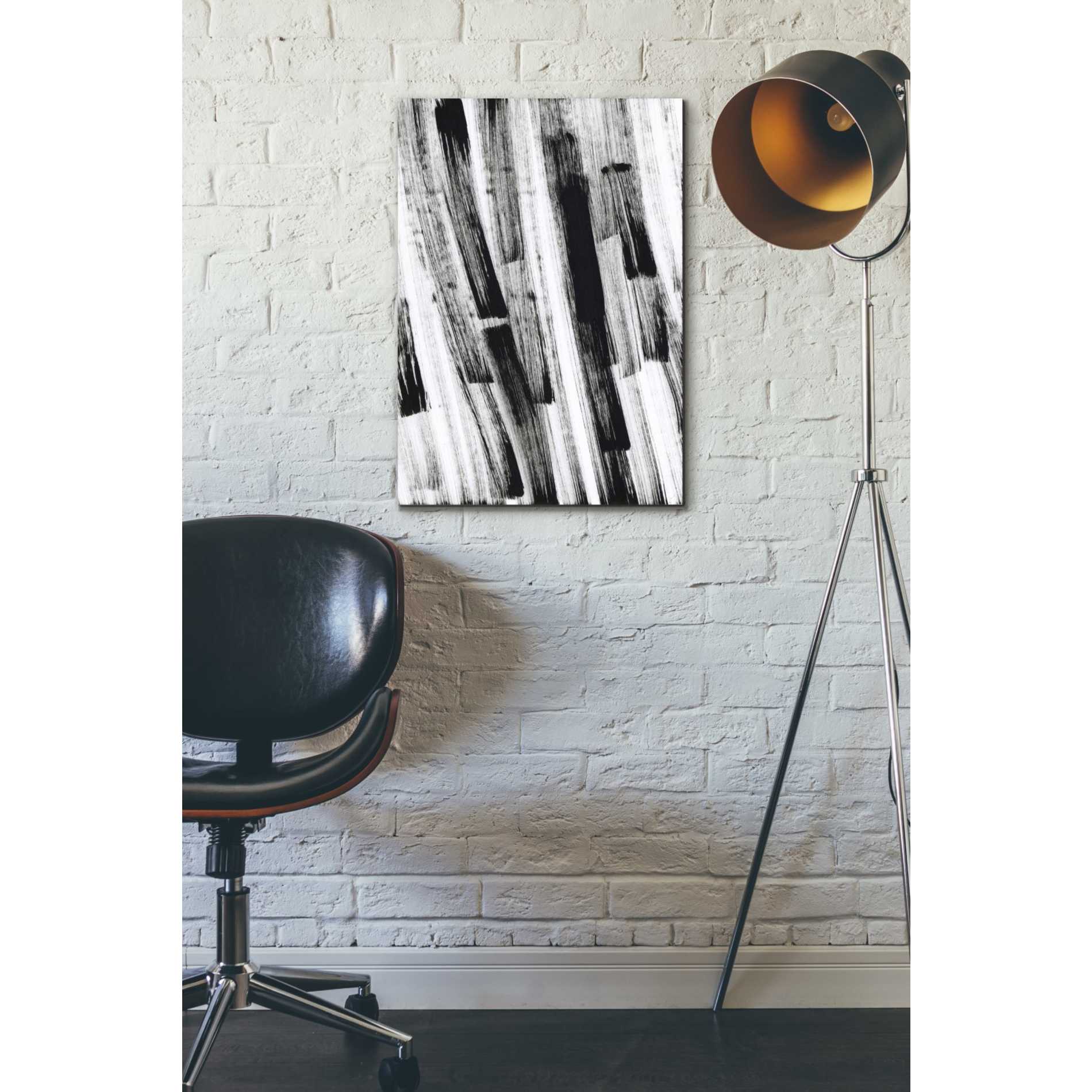 'Black and White Strokes South' Canvas Wall Art,18 x 26