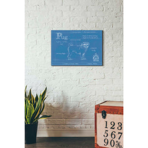 'Blueprint Pug' by Ethan Harper Canvas Wall Art,26 x 18