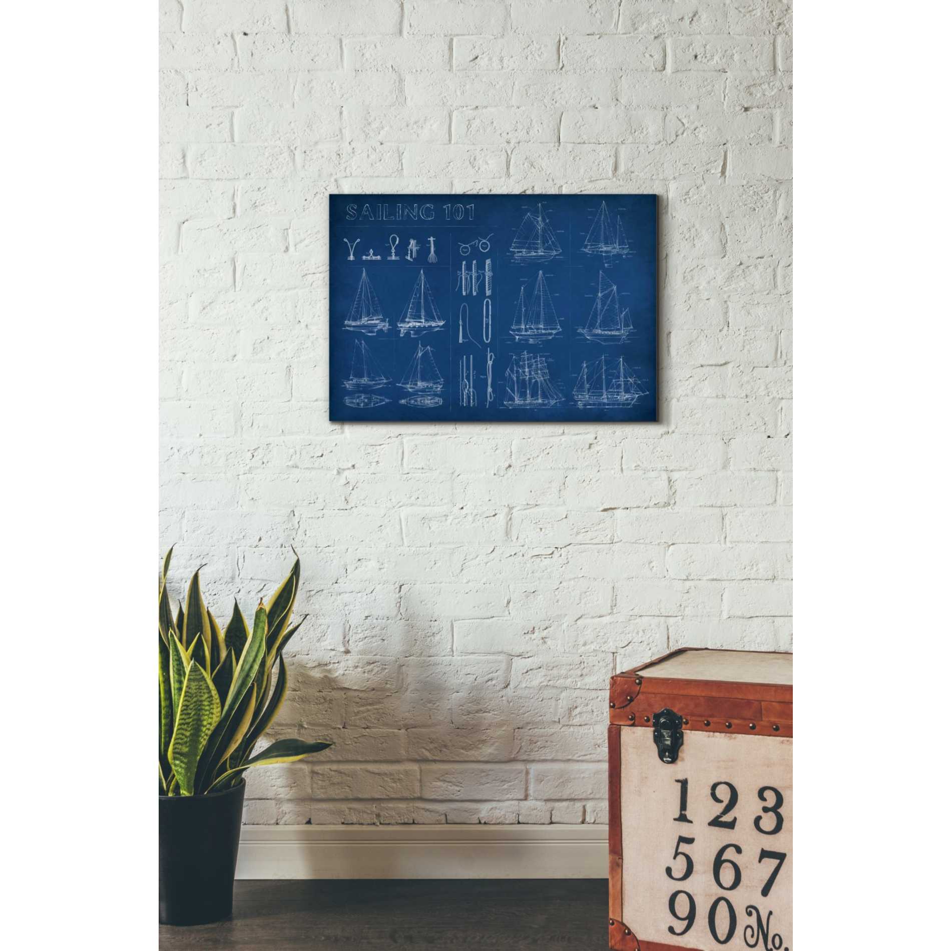 'Sailing Infograph' by Ethan Harper Canvas Wall Art,26 x 18
