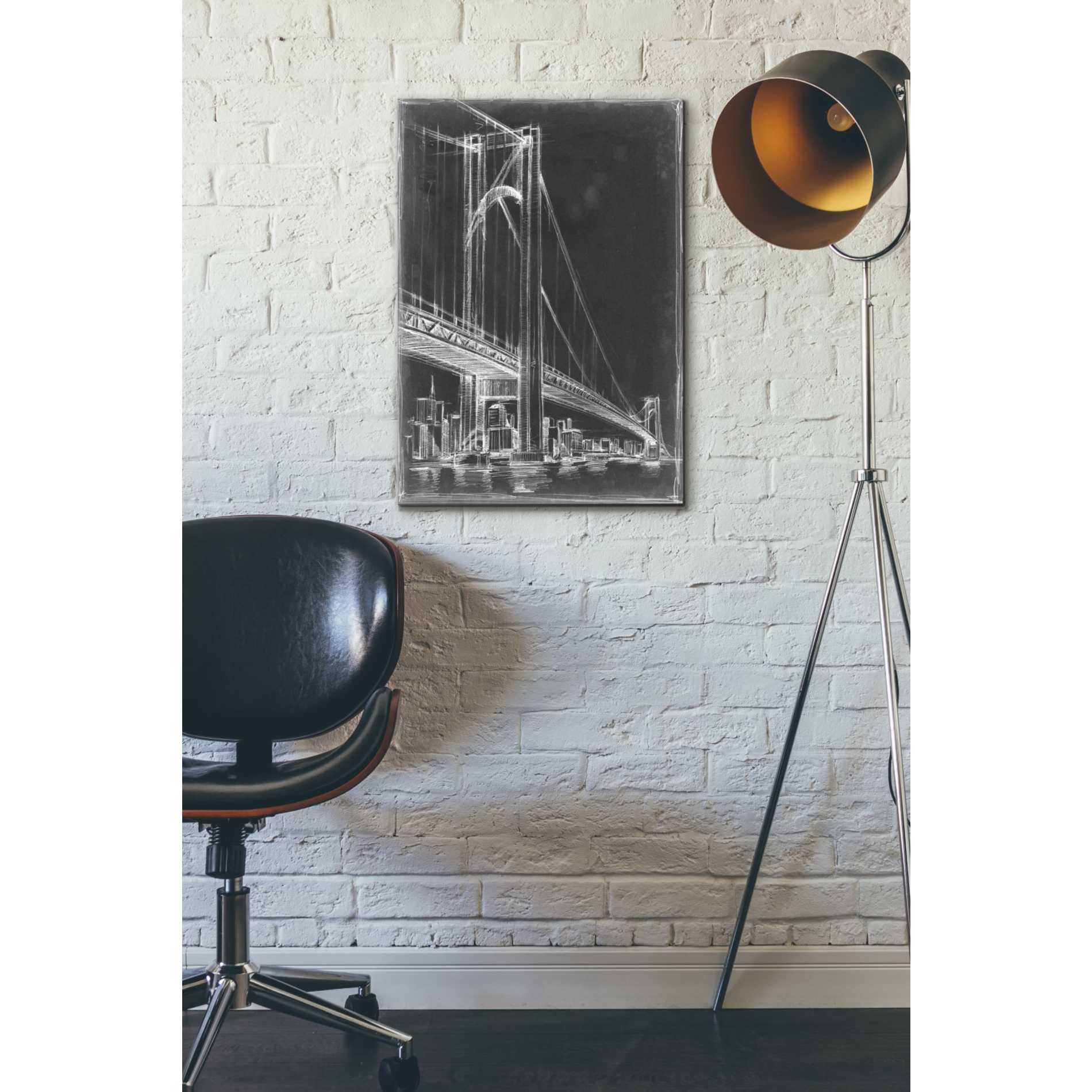 'Suspension Bridge Blueprint II' by Ethan Harper Canvas Wall Art,18 x 26
