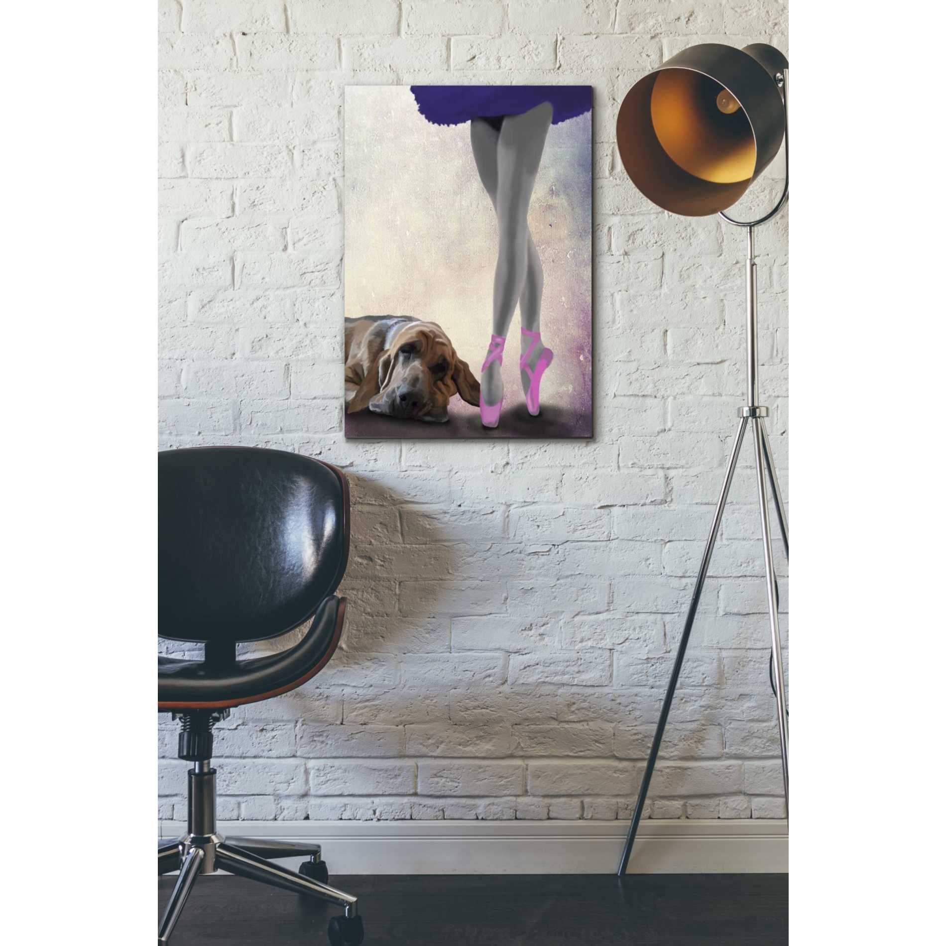 'Bloodhound And Ballet Dancer' by Fab Funky Giclee Canvas Wall Art