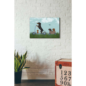 'Dachshund Scooter' by Fab Funky Giclee Canvas Wall Art