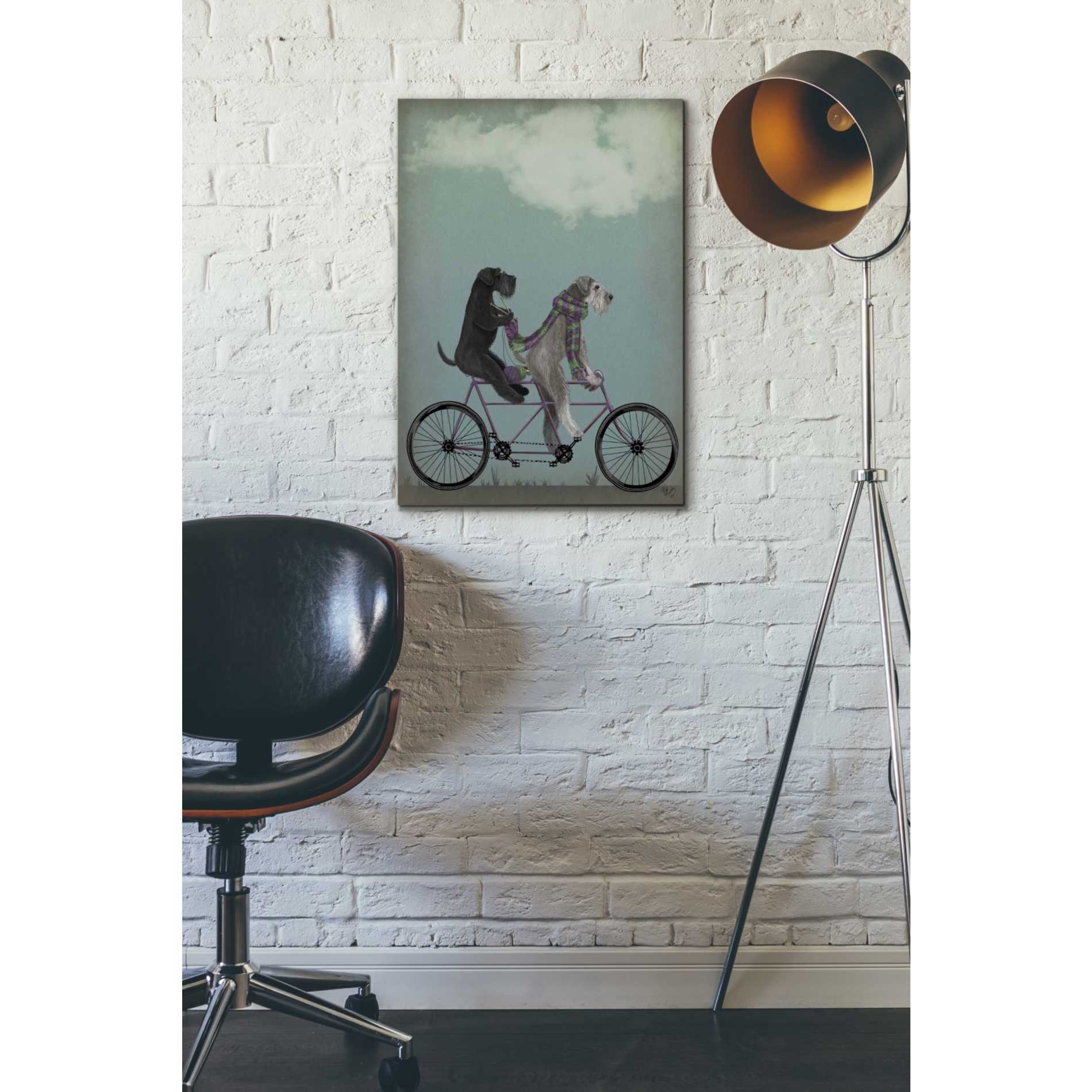 'Schnauzer Tandem' by Fab Funky Giclee Canvas Wall Art
