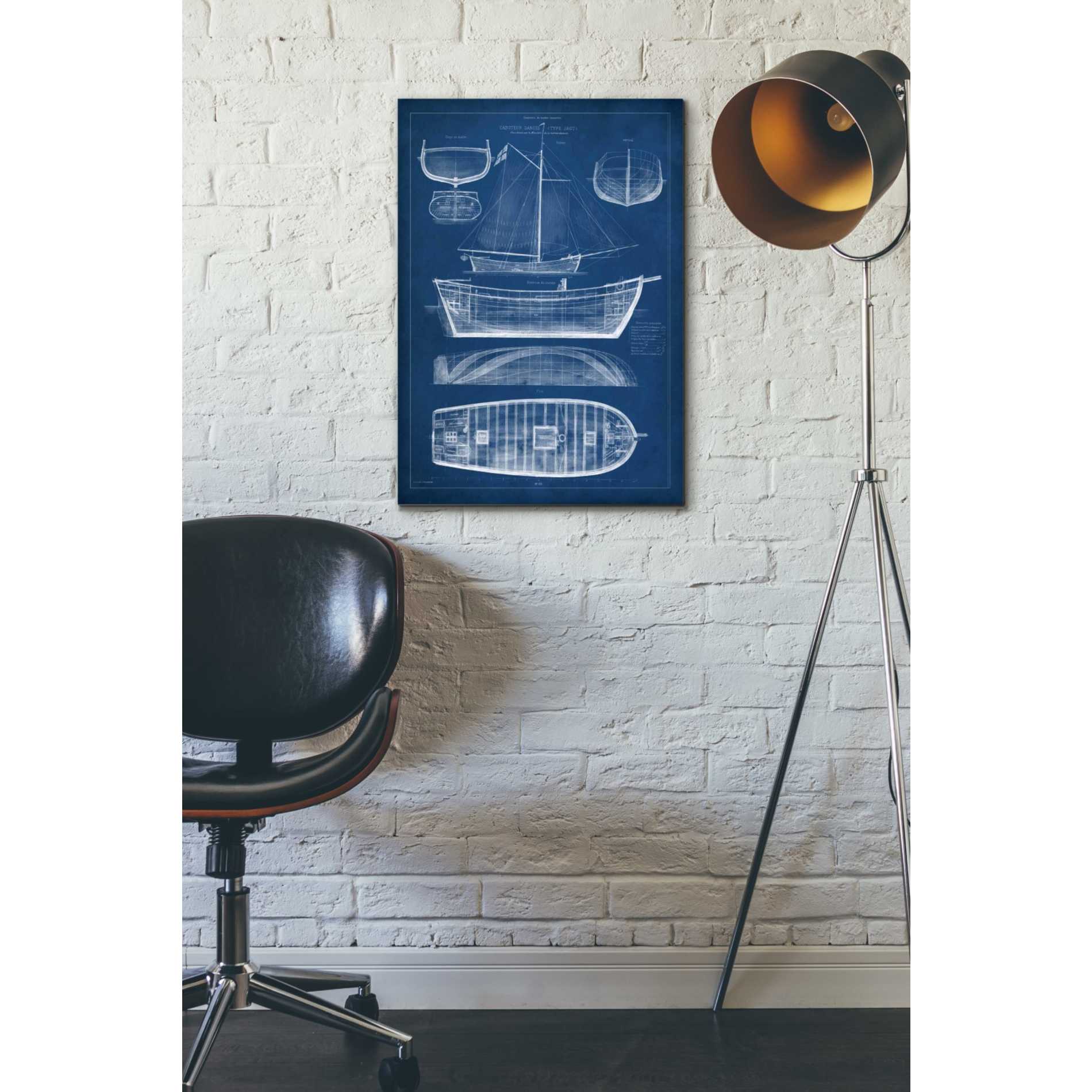 'Antique Ship Blueprint II' by Vision Studio Canvas Wall Art,18 x 26