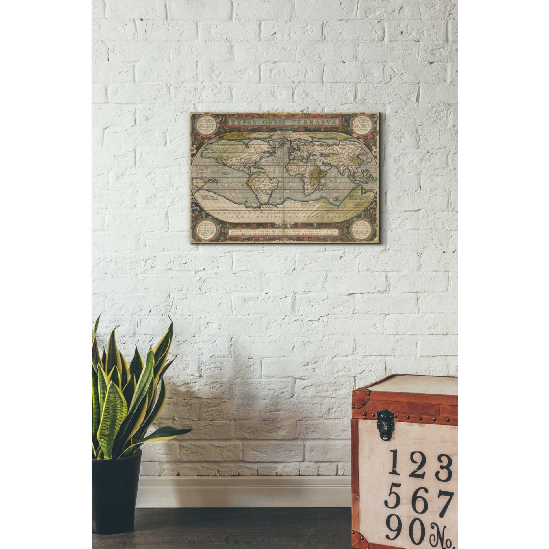 'Antique World Map 36x48' by Vision Studio Giclee Canvas Wall Art