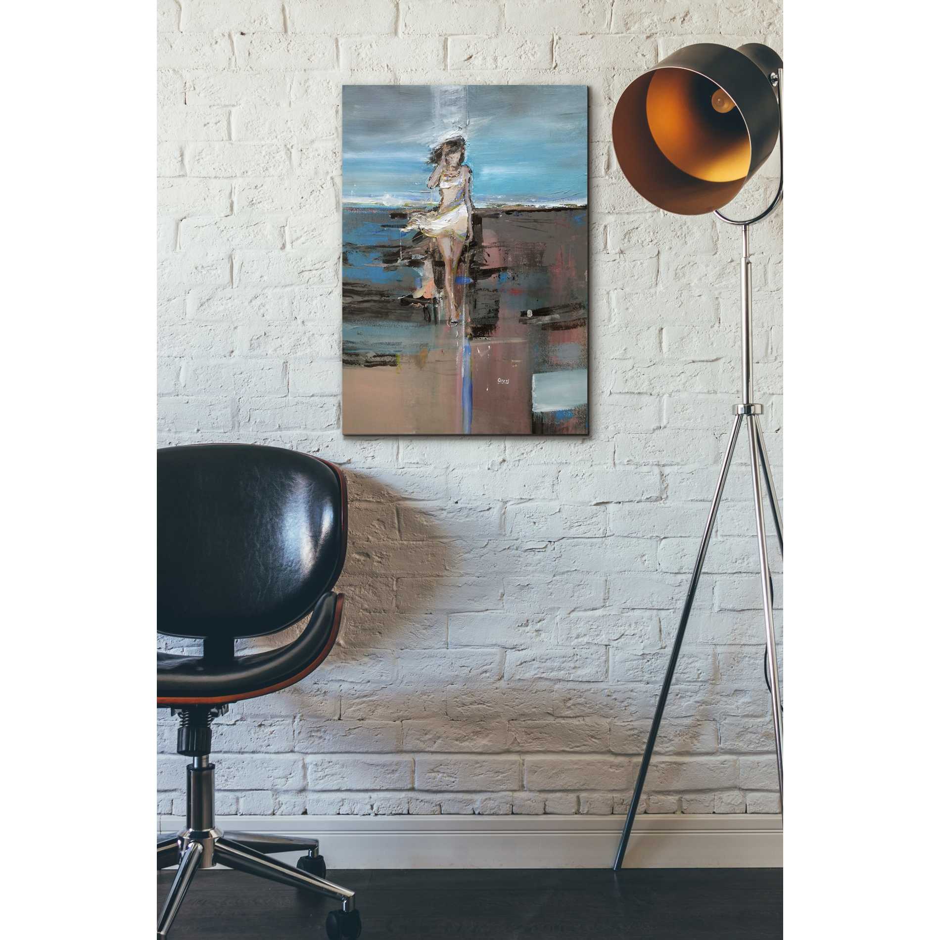'Windy Beach' by Oscar Alvarez Pardo, Canvas Wall Art,18 x 26
