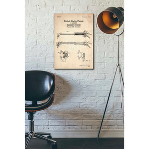 'Welding Torch Blueprint Patent Parchment' Canvas Wall Art,18 x 26