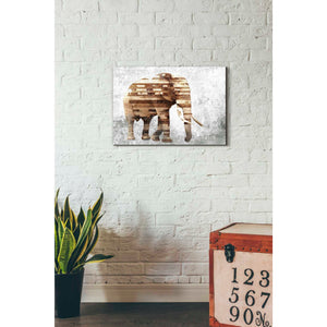 'Rustic Brown Elephant' by Irena Orlov, Canvas Wall Art,26 x 18