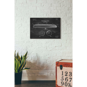 'Flying Disc Blueprint Patent Chalkboard' Canvas Wall Art,26 x 18